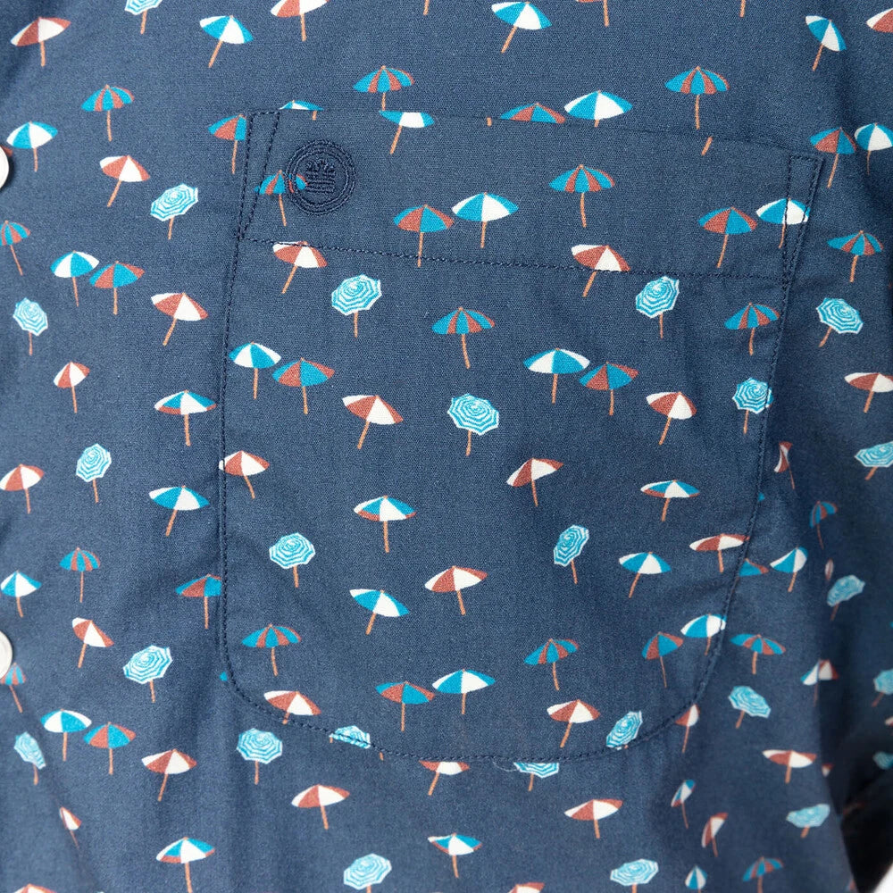 Umbrellas Print Shirt S/S: Marine