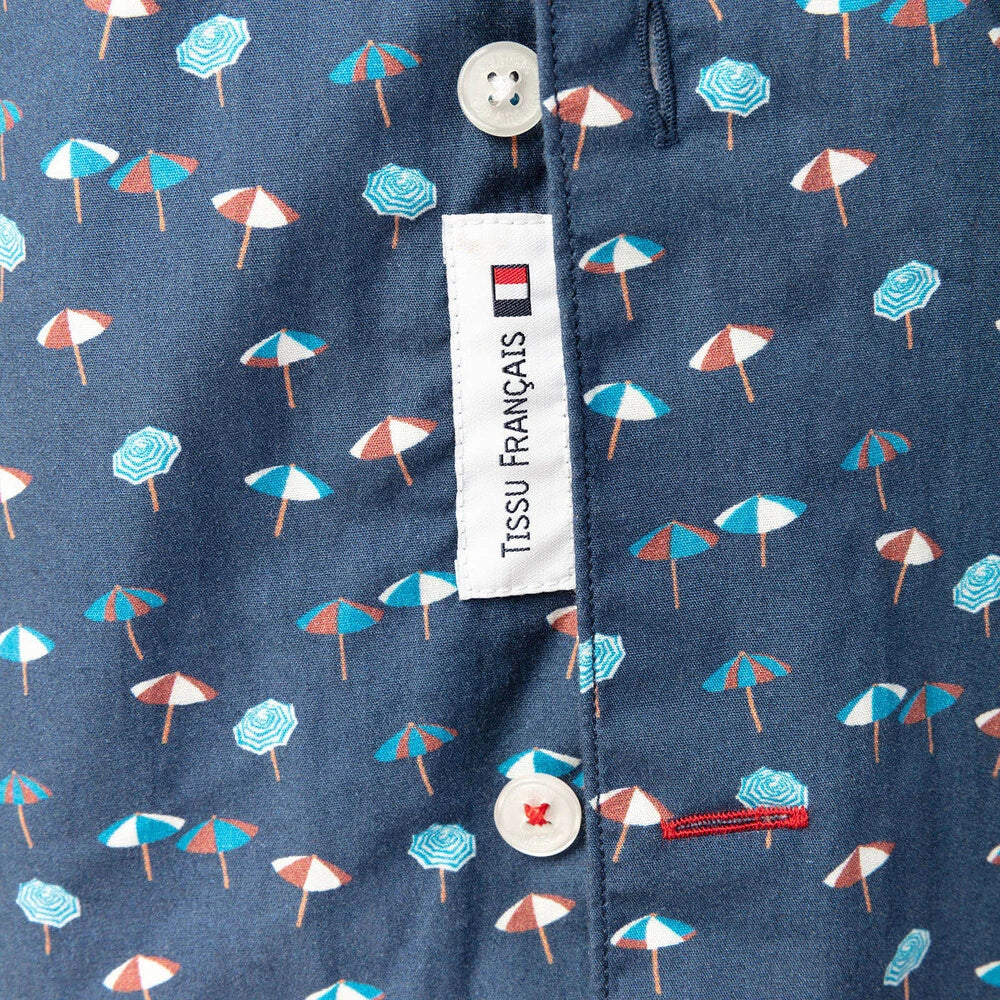 Umbrellas Print Shirt S/S: Marine