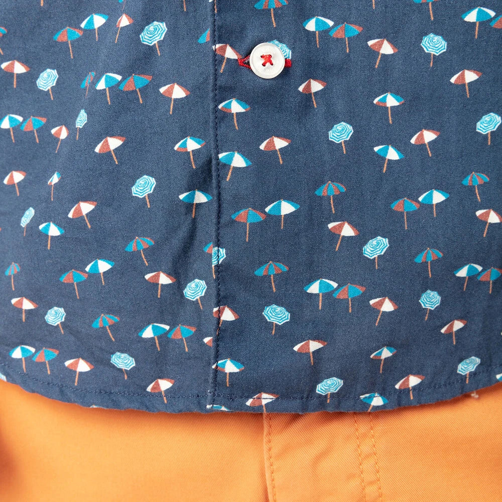 Umbrellas Print Shirt S/S: Marine