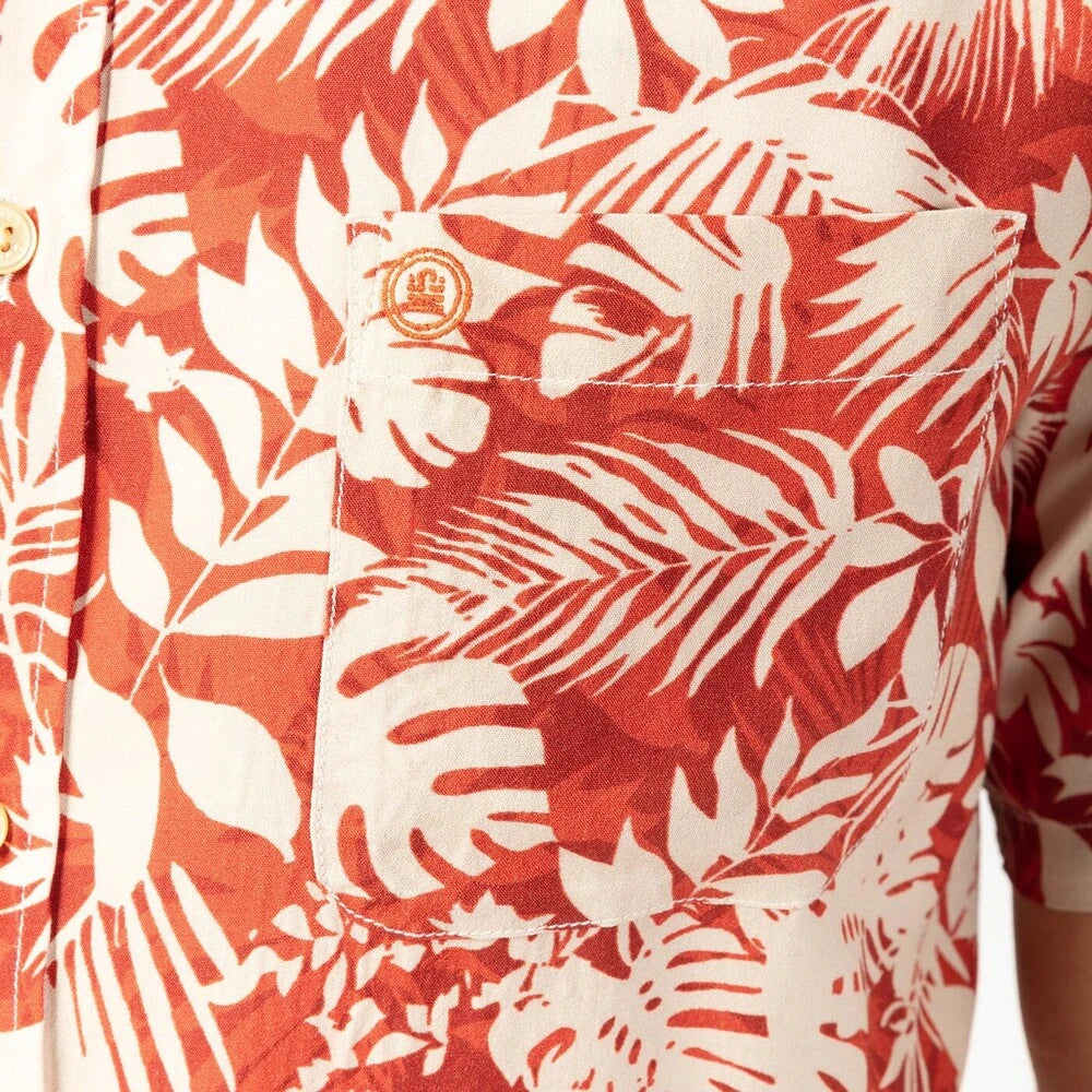 Hawaiian Print Shirt S/S: Orange
