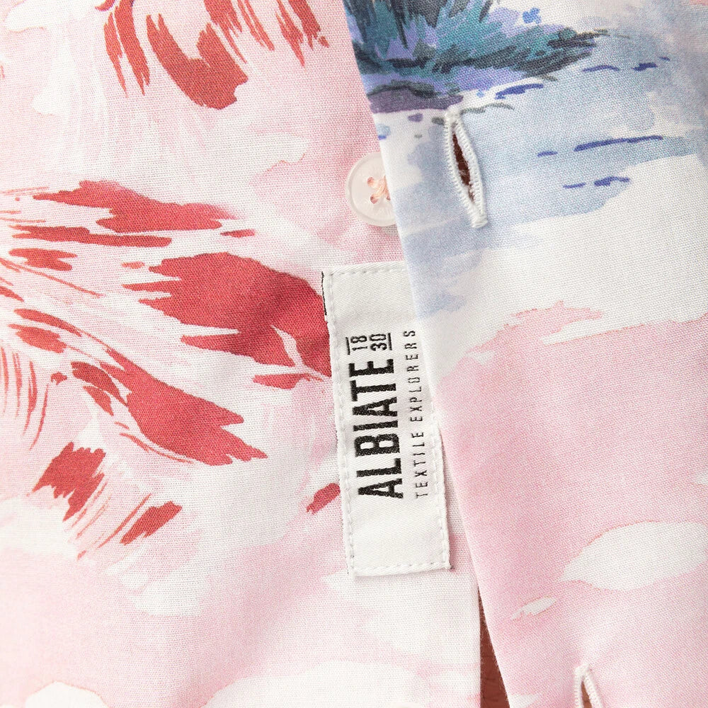 Tropical Print Shirt S/S: Rose