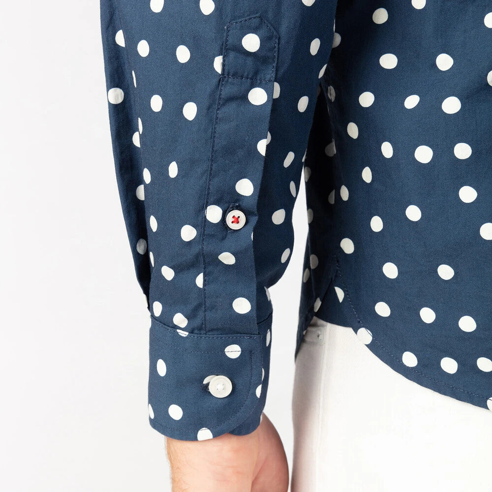 Polka Dot Shirt L/S: Dark Navy
