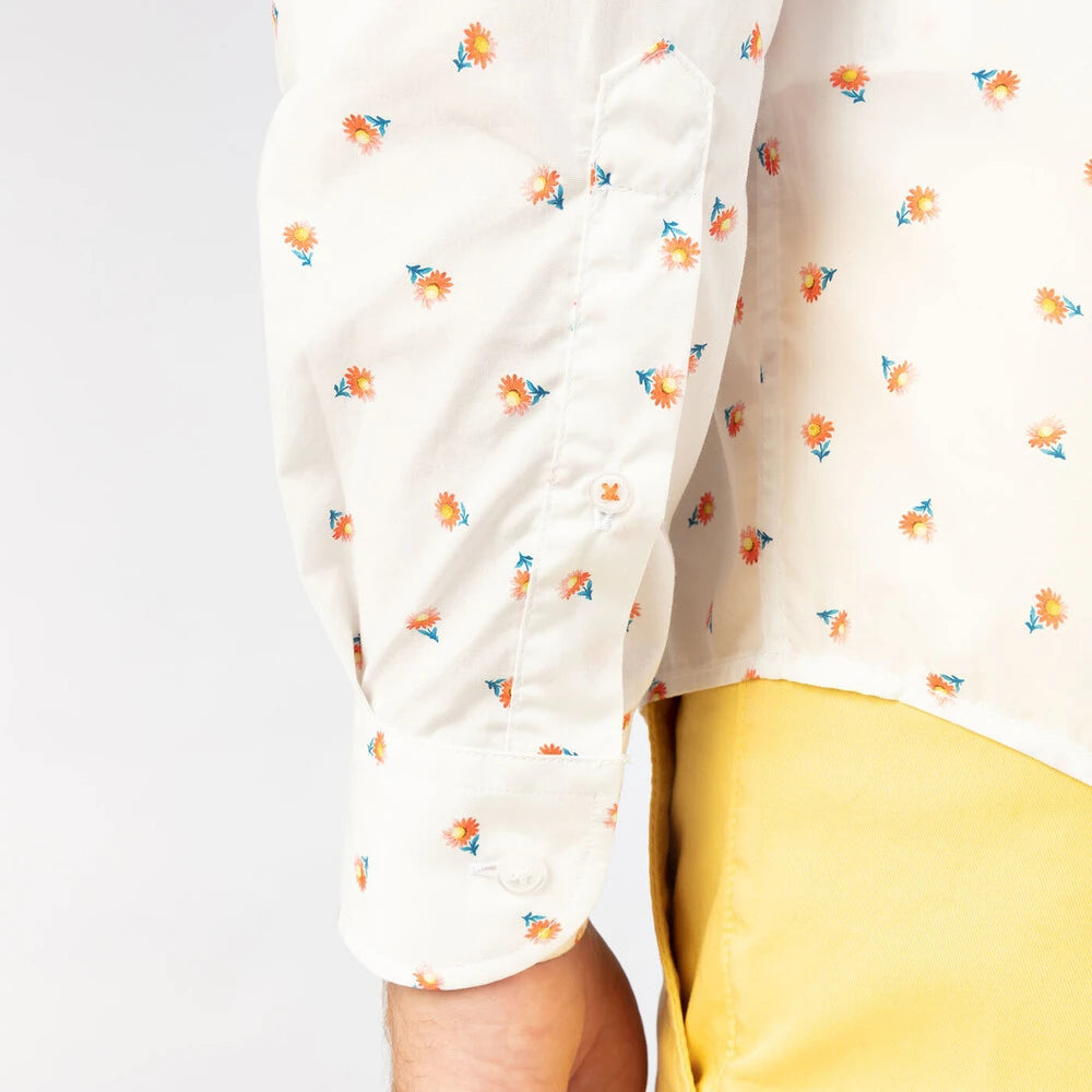 Mini Floral Print Shirt L/S: White