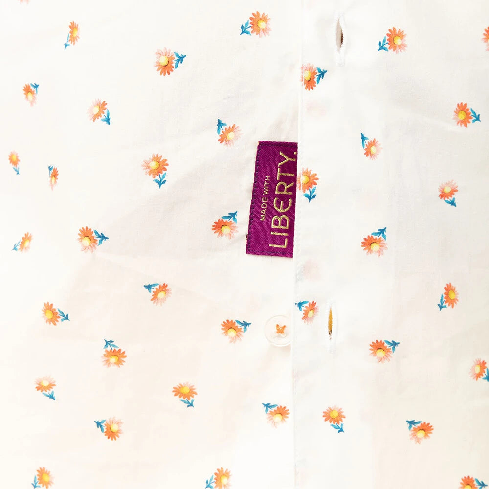 Mini Floral Print Shirt L/S: White