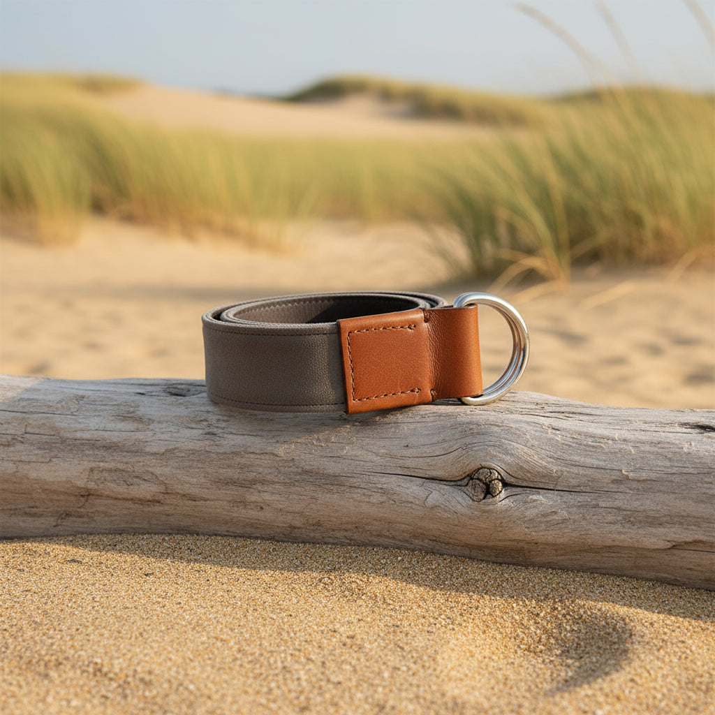 Suede D-Ring Belt: Grey