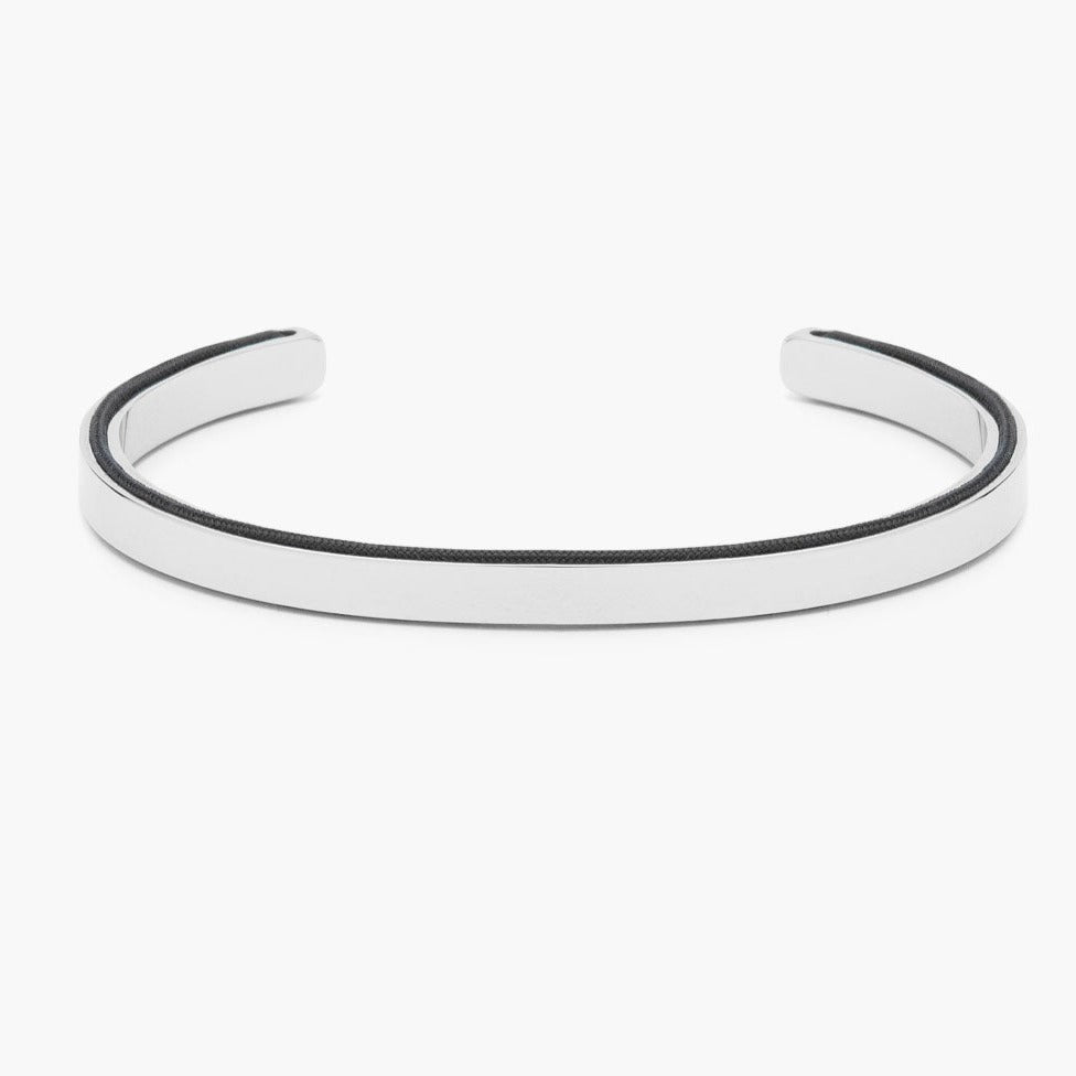 Navarch Side Cuff 6mm Bracelet ML: Navy/Silver