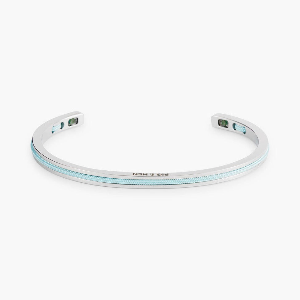 Navarch Cuff 4mm Bracelet S/M: Sky/Silver