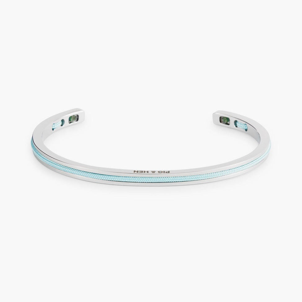 Navarch Cuff 4mm Bracelet M: Sky/Sliver