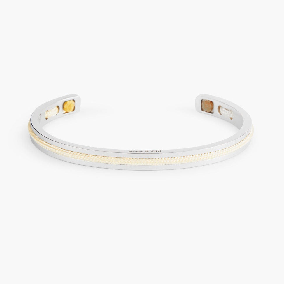 Navarch Cuff 6mm Bracelet SM: Ivory/Silver