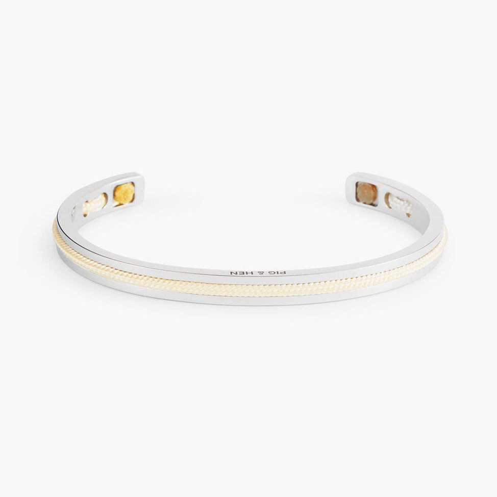 Navarch Cuff 6mm Bracelet L: Ivory/Silver