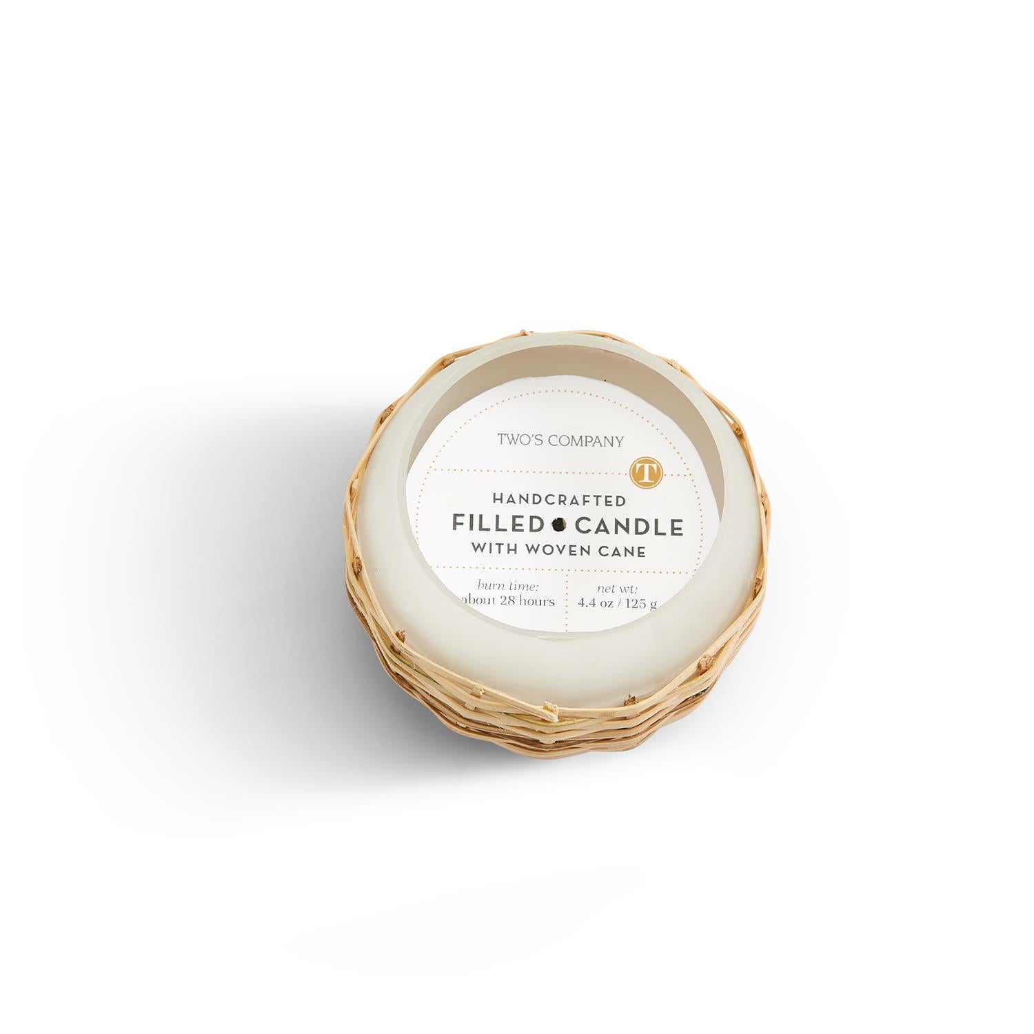 Frosted Cane Weave Candle: SOLD INDIVIDUALLY