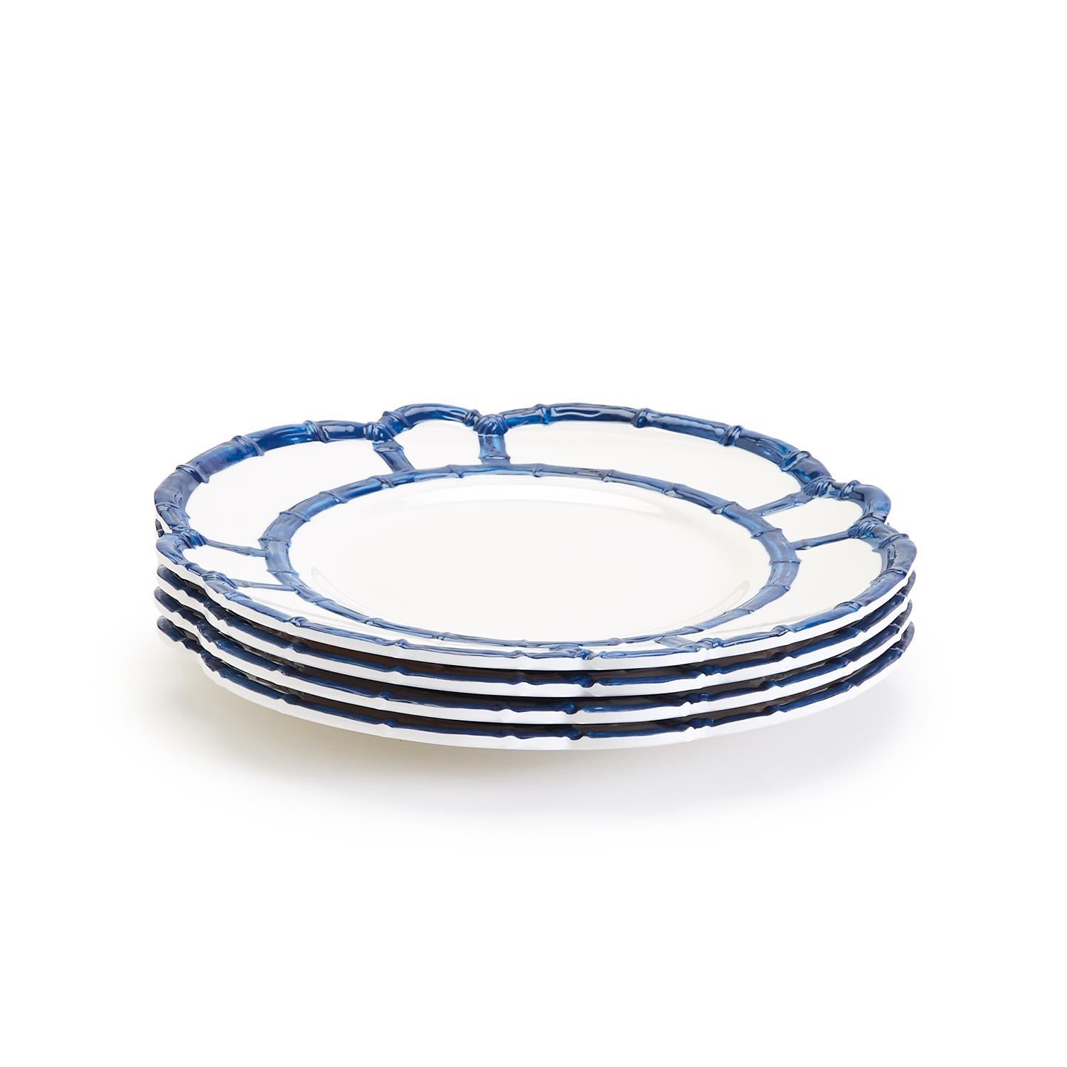 Blue Bamboo Dinner Plate: SOLD INDIVIDUALLY