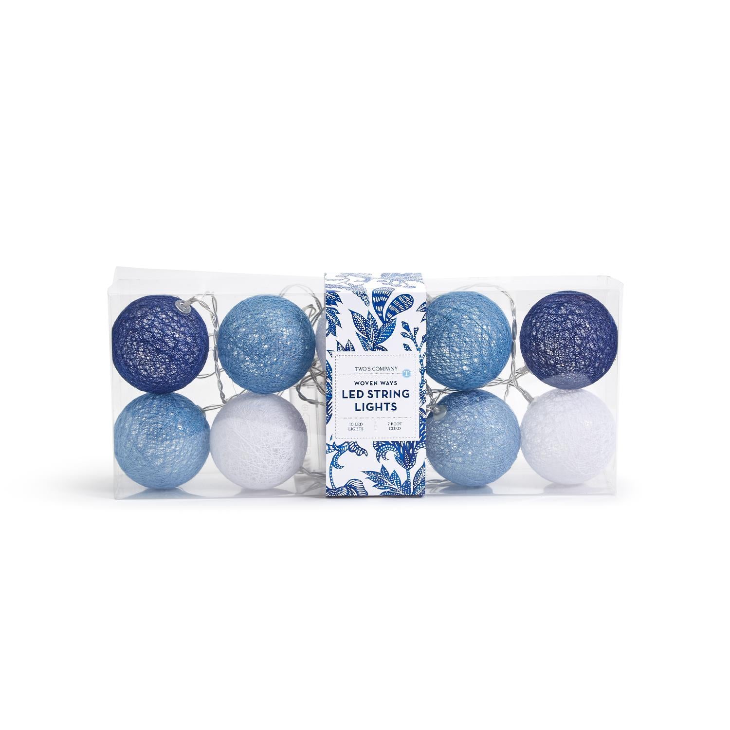 Blue & White Ball String Lights