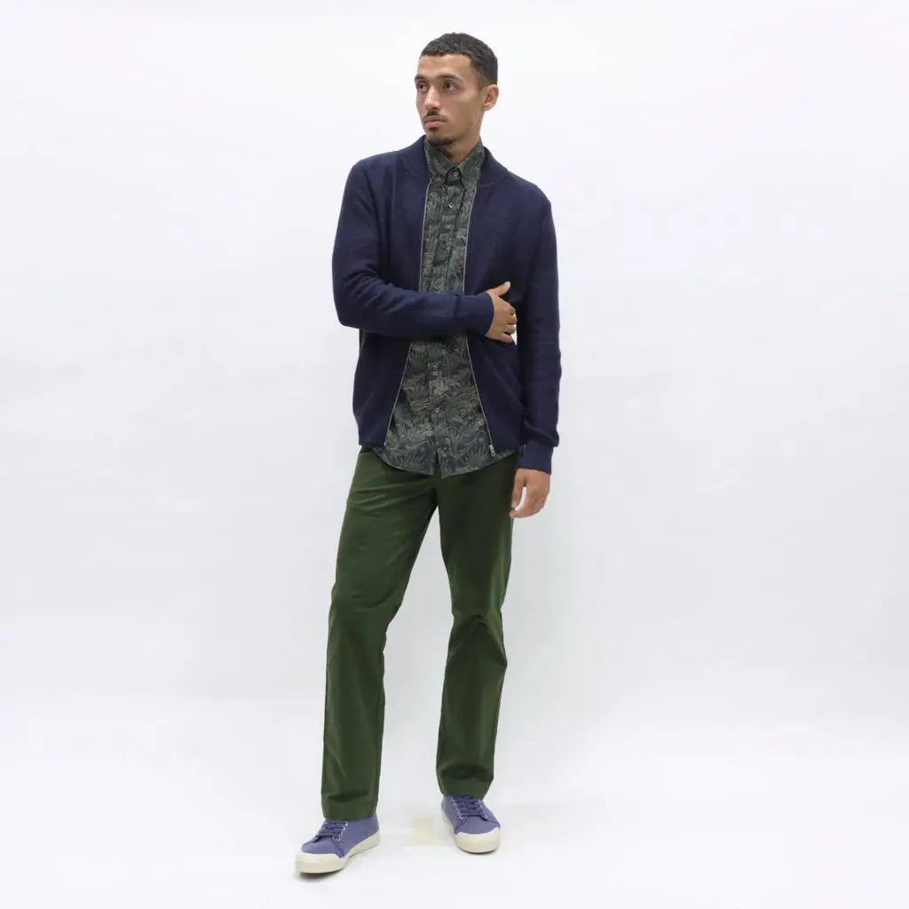 Essa Zipper Cardigan L/S: Navy