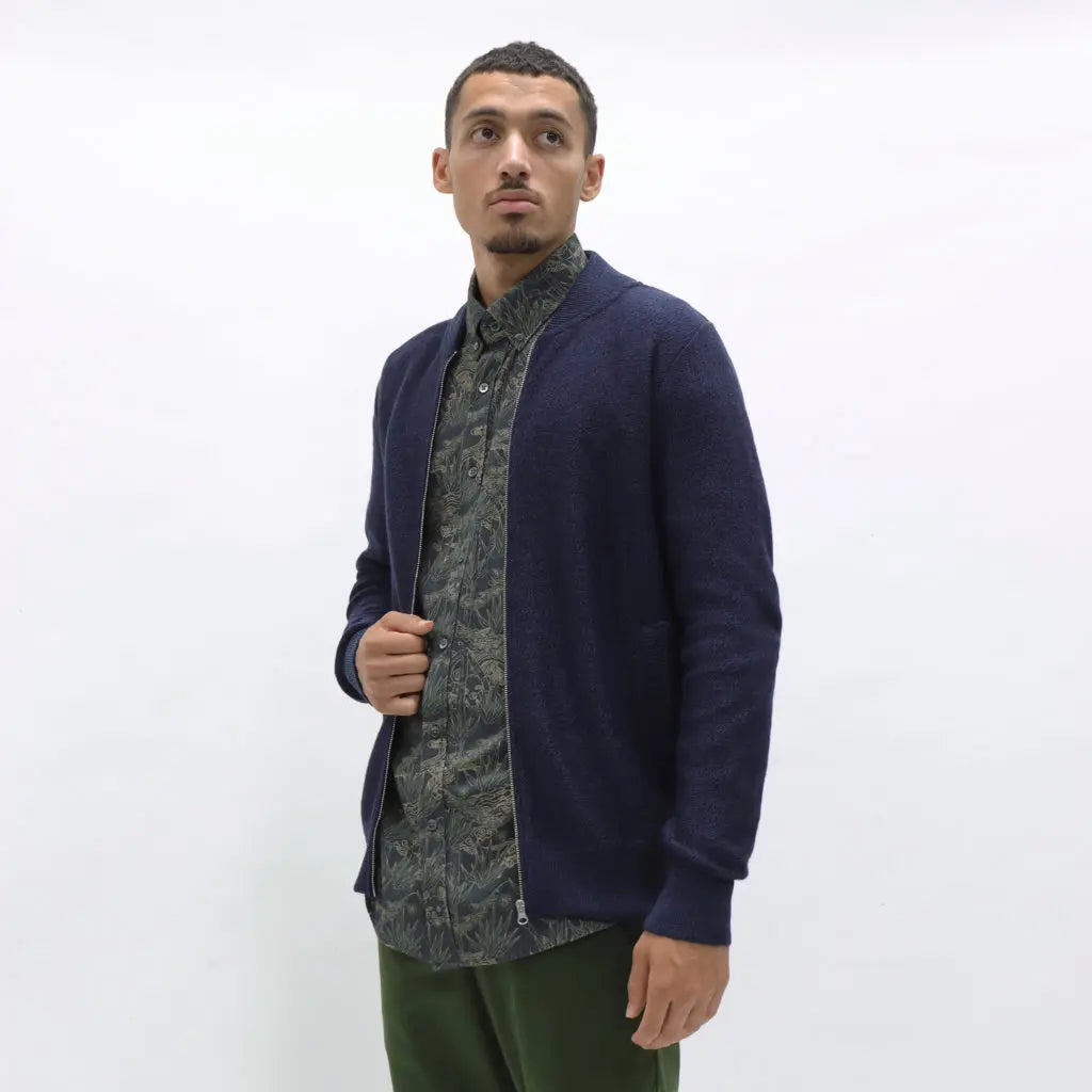 Essa Zipper Cardigan L/S: Navy