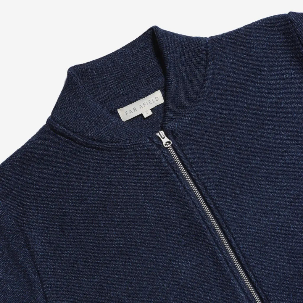 Essa Zipper Cardigan L/S: Navy