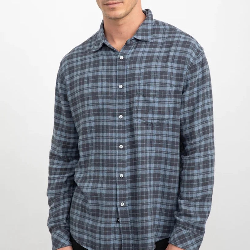Lennox Brushed Plaid Shirt L/S: Ocean