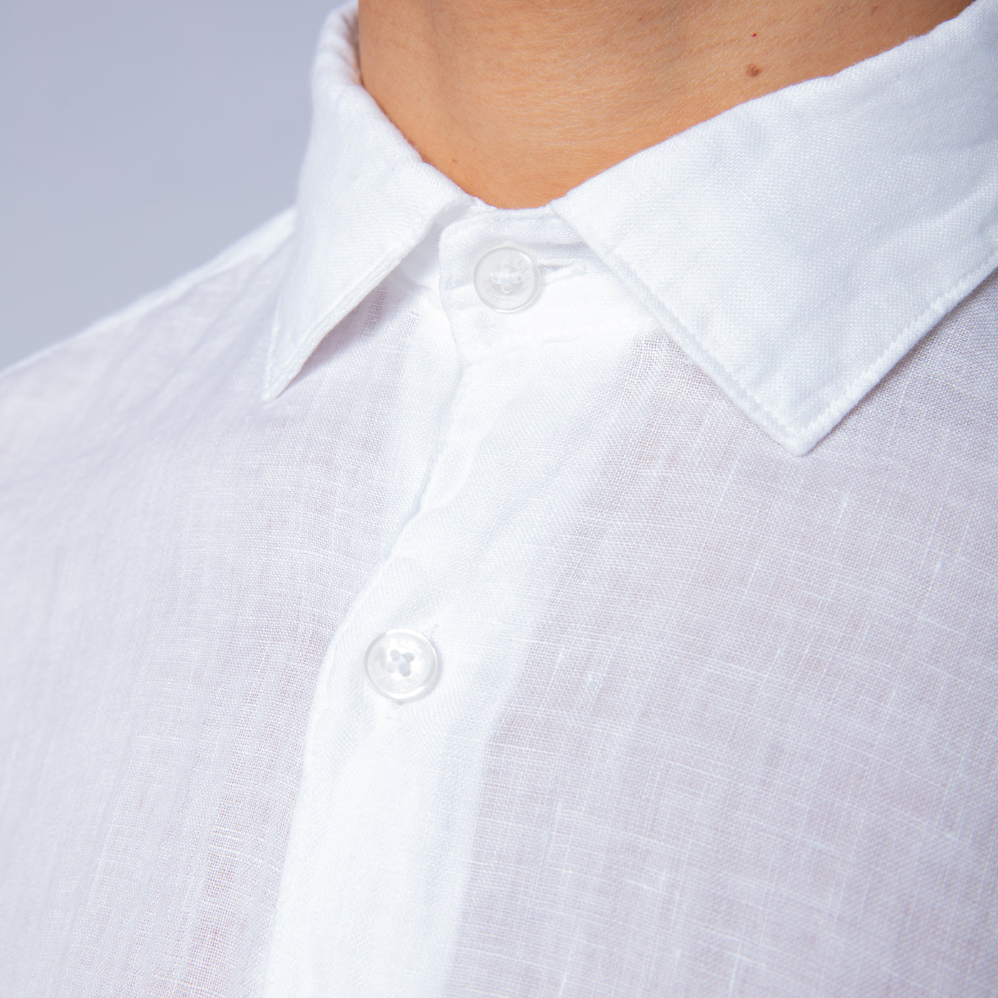 Solid Linen Shirt S/S: White