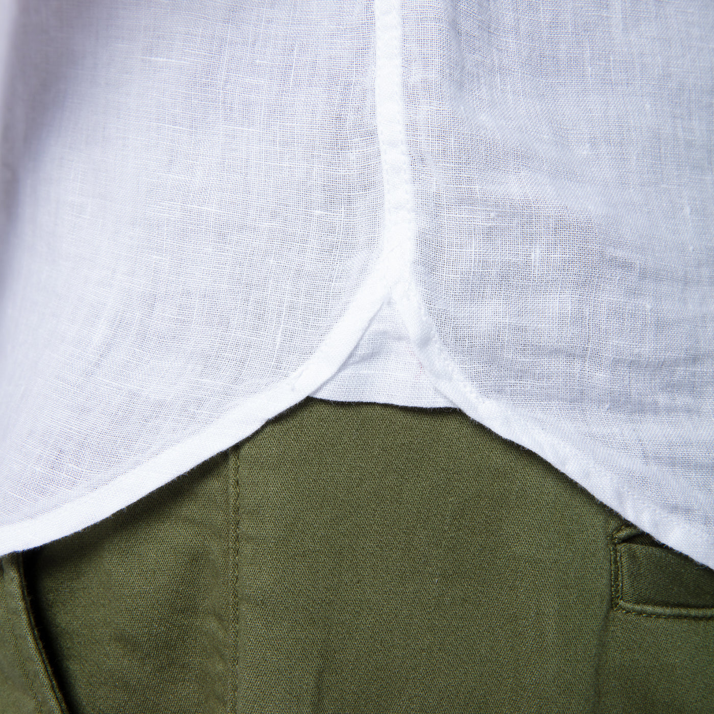 Solid Linen Shirt S/S: White