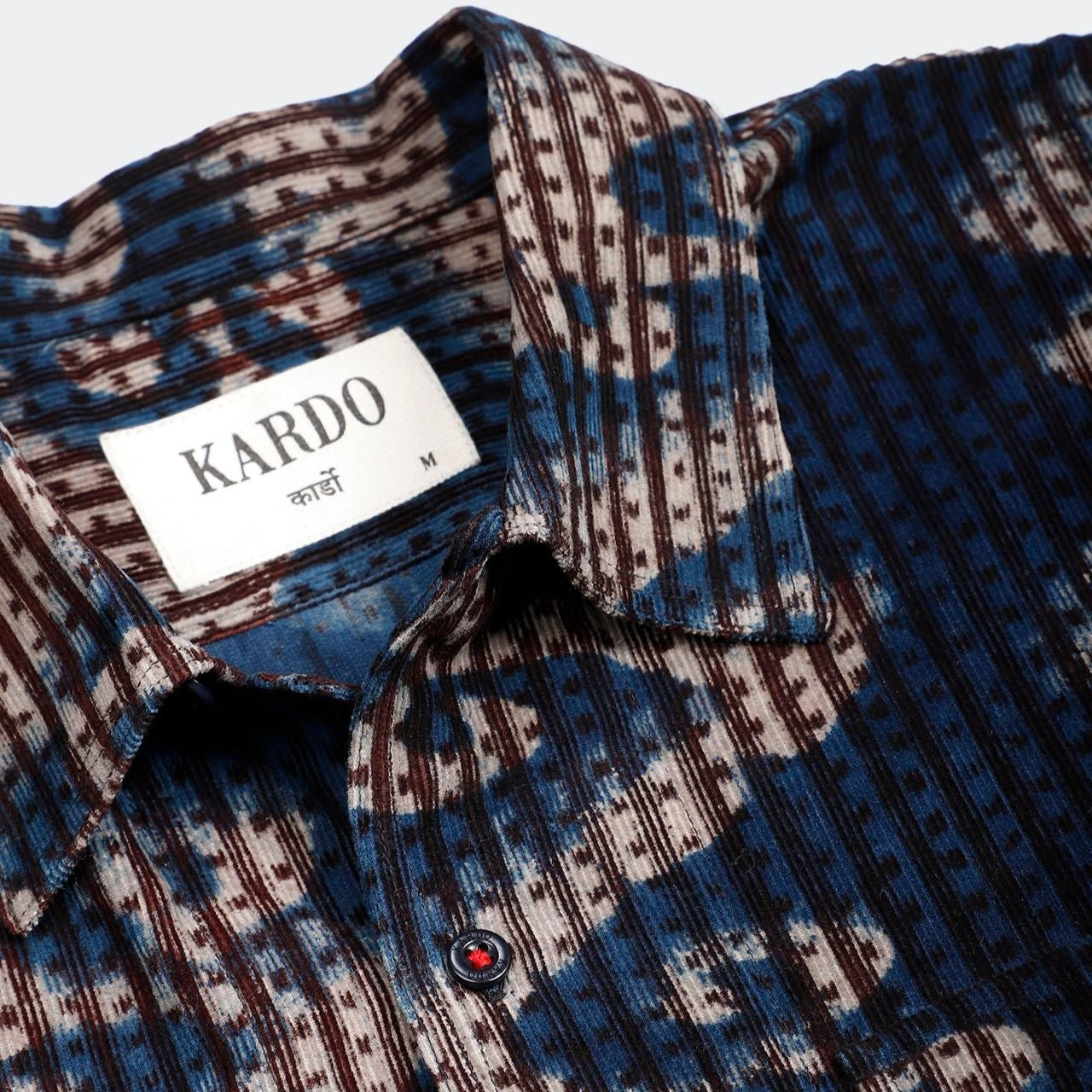 Martand Printed Corduroy Shirt L/S: Navy