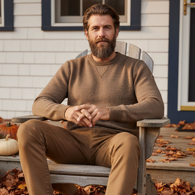 Crew Neck Sweater L/S: Beige