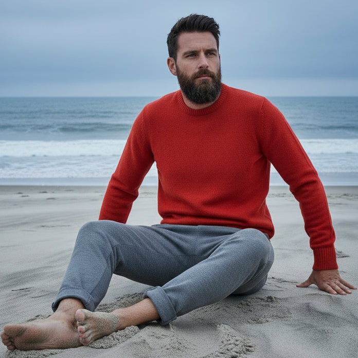 Crew Neck Sweater L/S: Orange