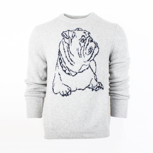 Vail Dog Motif Sweater: Lt Grey