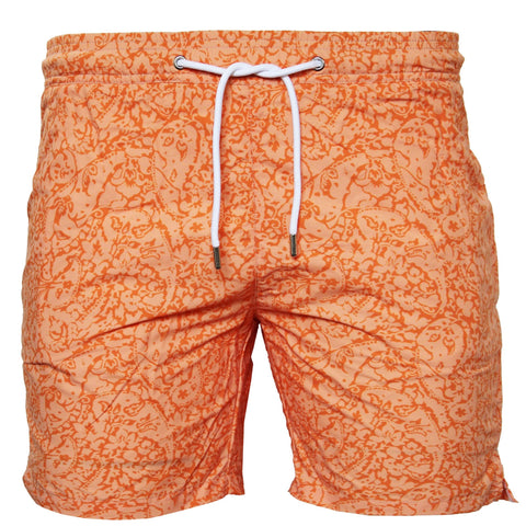Shorties Paisley Print Swim: Orange