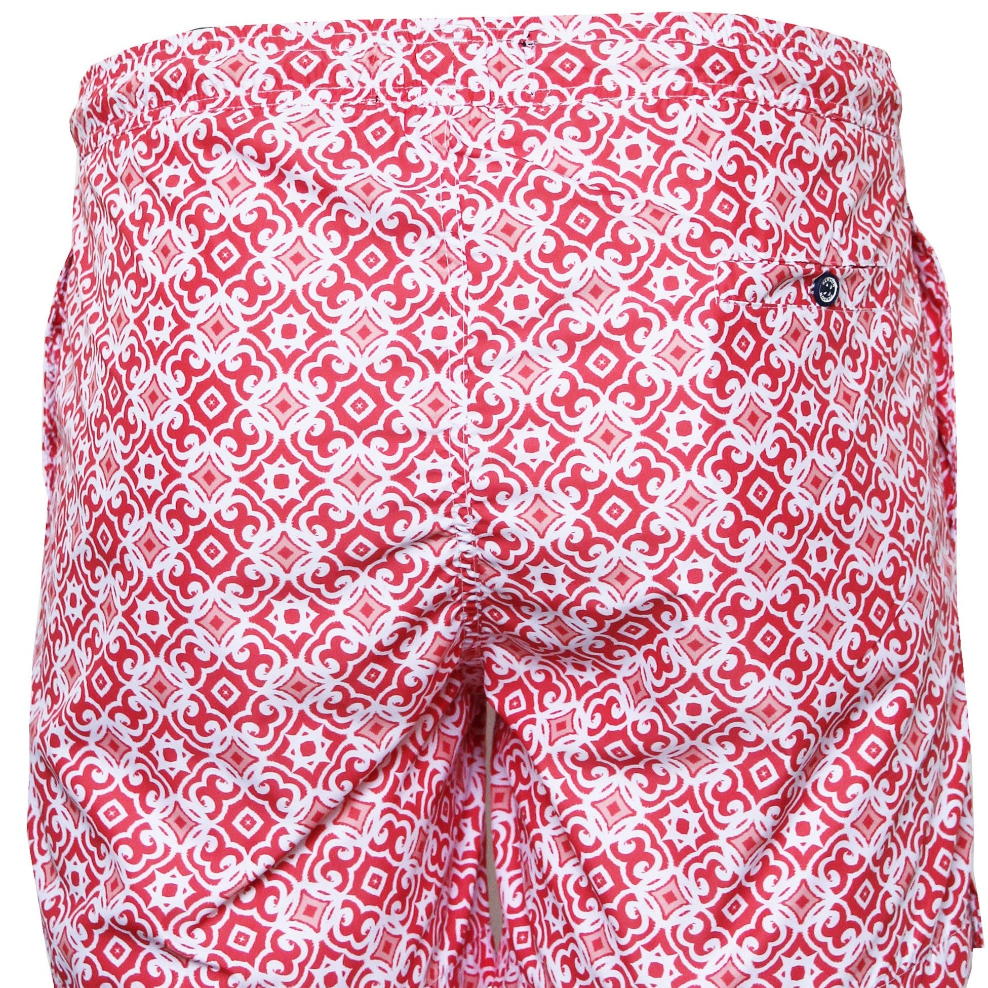 Shorties Geometric Print Swim: Red