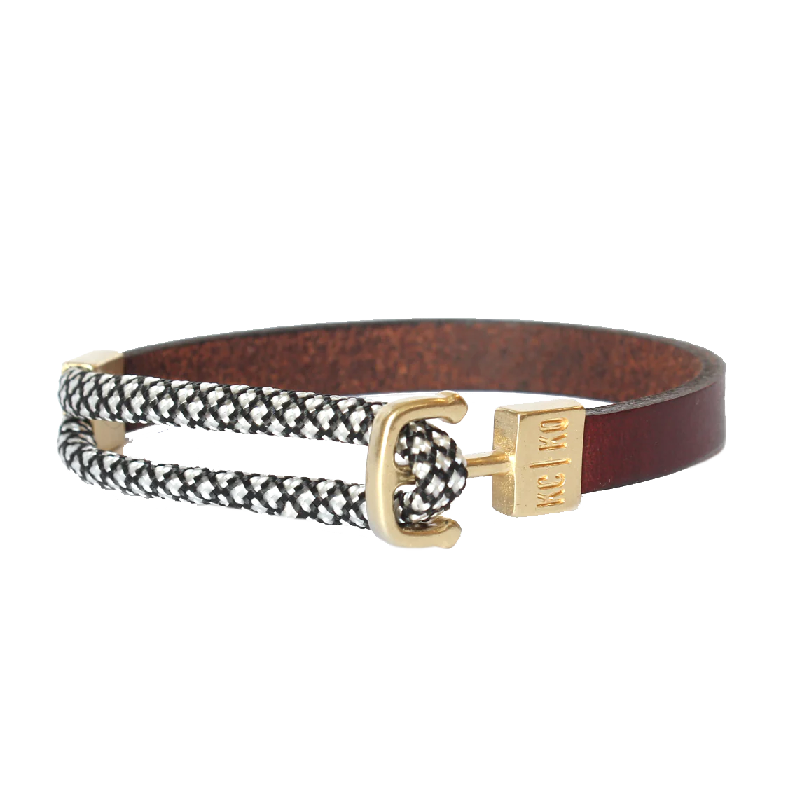 Single Wrap Leather & Cord Bracelet: Diamond