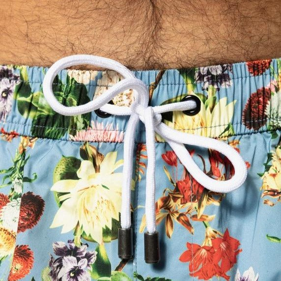 Maui Print Swim: Hibiscus Blue