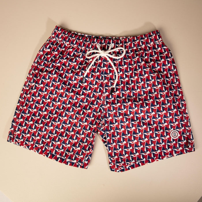 Graphic Print Swim: Navy
