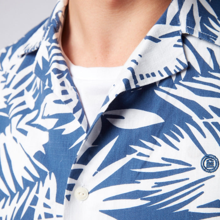 Fancy Jungle Print Shirt S/S: Indigo