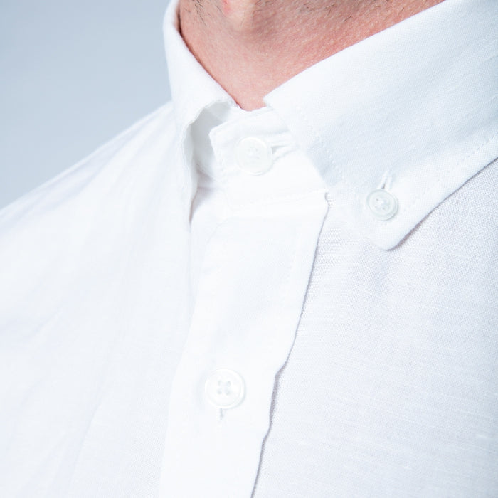 Asymmetrical Stripe Shirt S/S: White