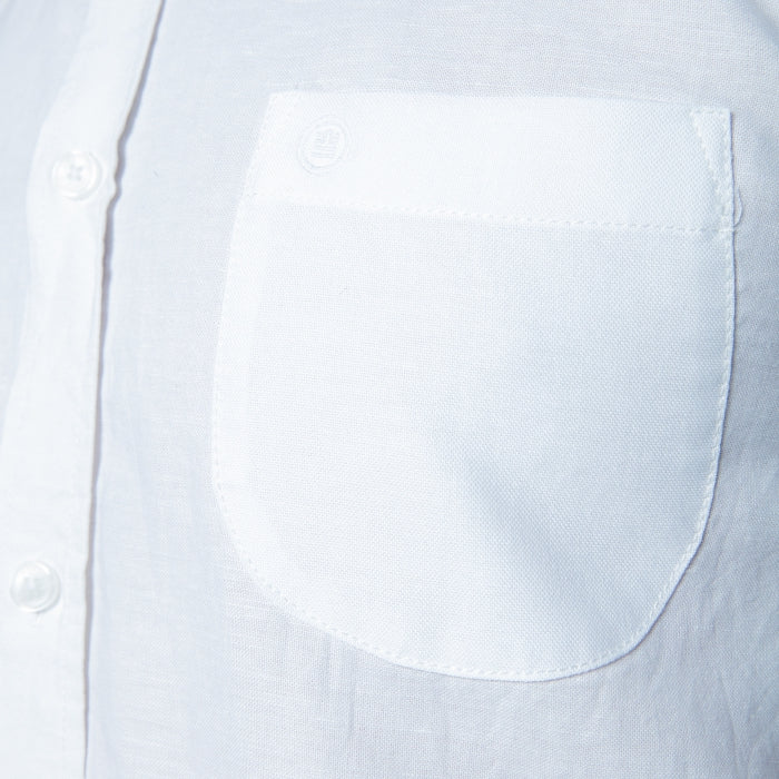 Asymmetrical Stripe Shirt S/S: White