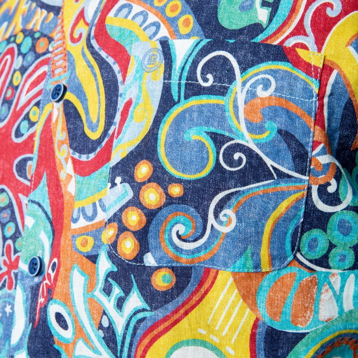 Pop Art Print Shirt S/S: Blue
