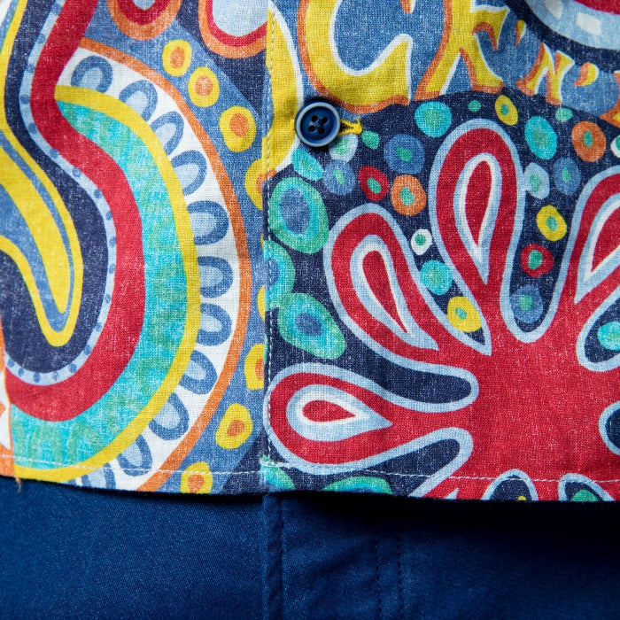 Pop Art Print Shirt S/S: Blue