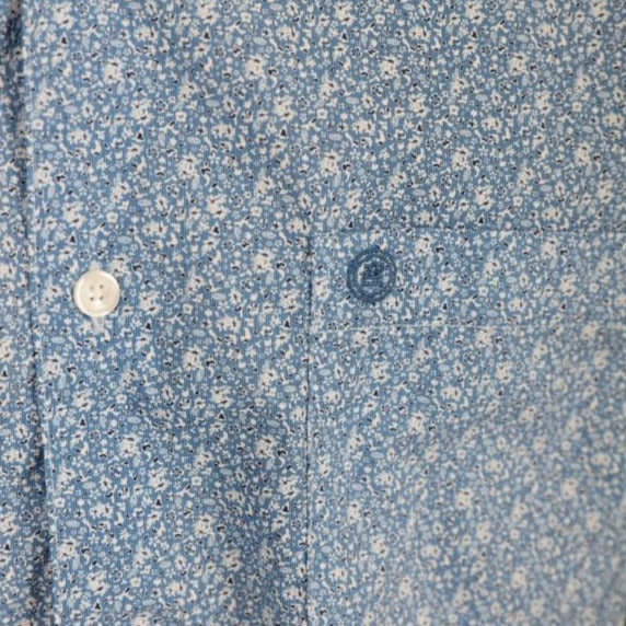 Printed Poplin Shirt L/S: Blue