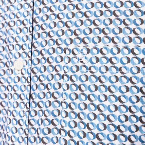 Graphic Print Poplin Shirt L/S: Blue