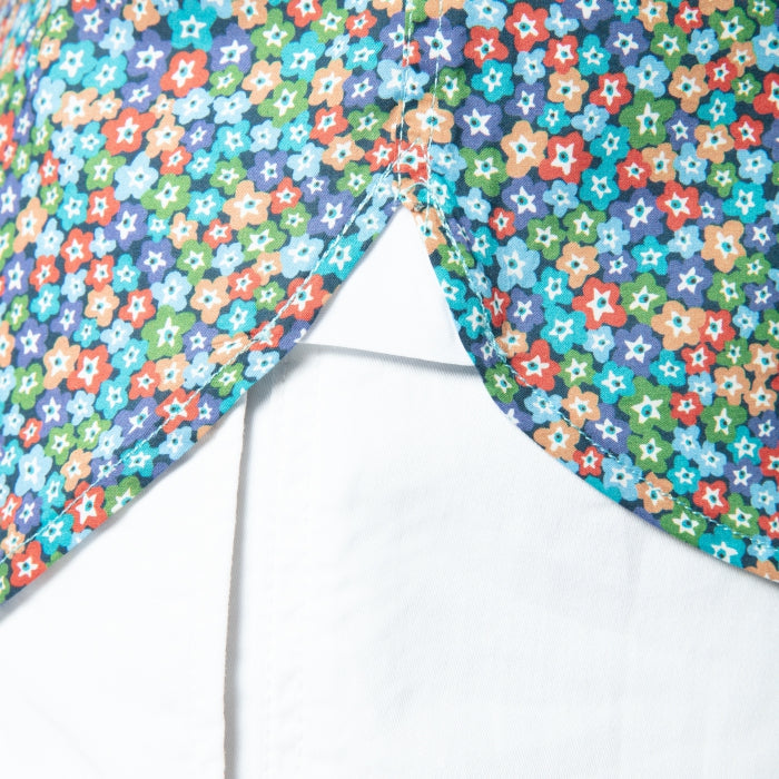 Fitted Floral Shirt L/S: Navy