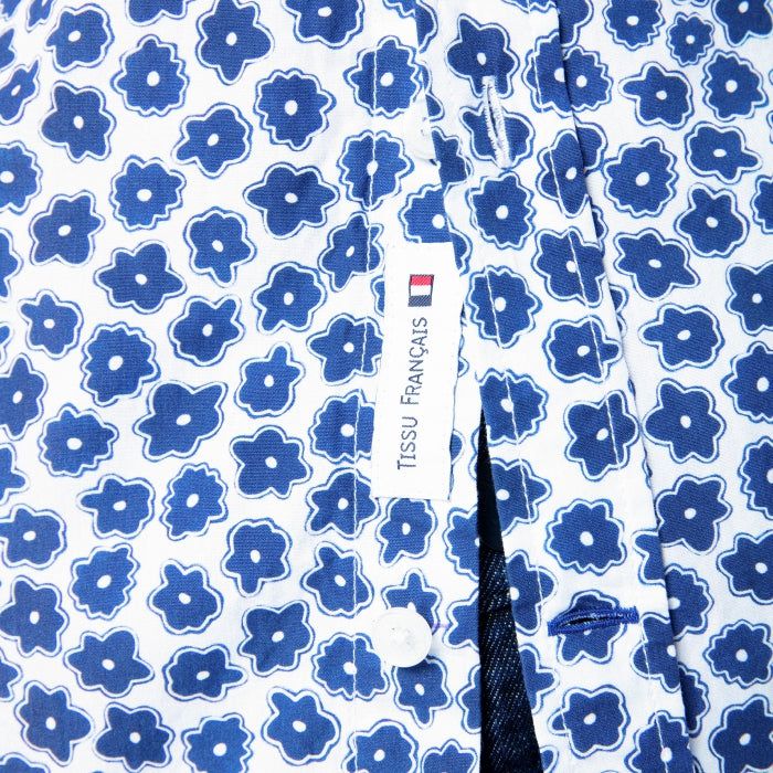 Flower Pattern Shirt L/S: Navy