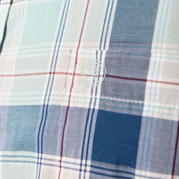 Plaid Woven Shirt L/S: Aqua