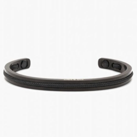 Navarch Cuff 6mm Bracelet M: Black