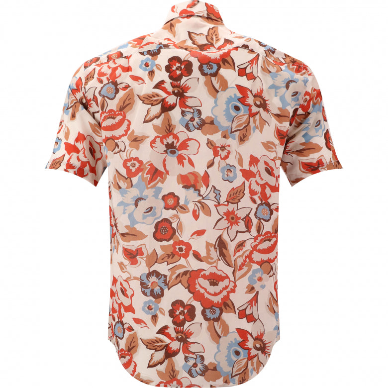 Bold Floral Print Shirt S/S: White