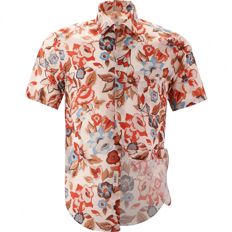 Bold Floral Print Shirt S/S: White