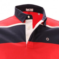 "PLAY" Multi Stripe Polo S/S: Dk Navy