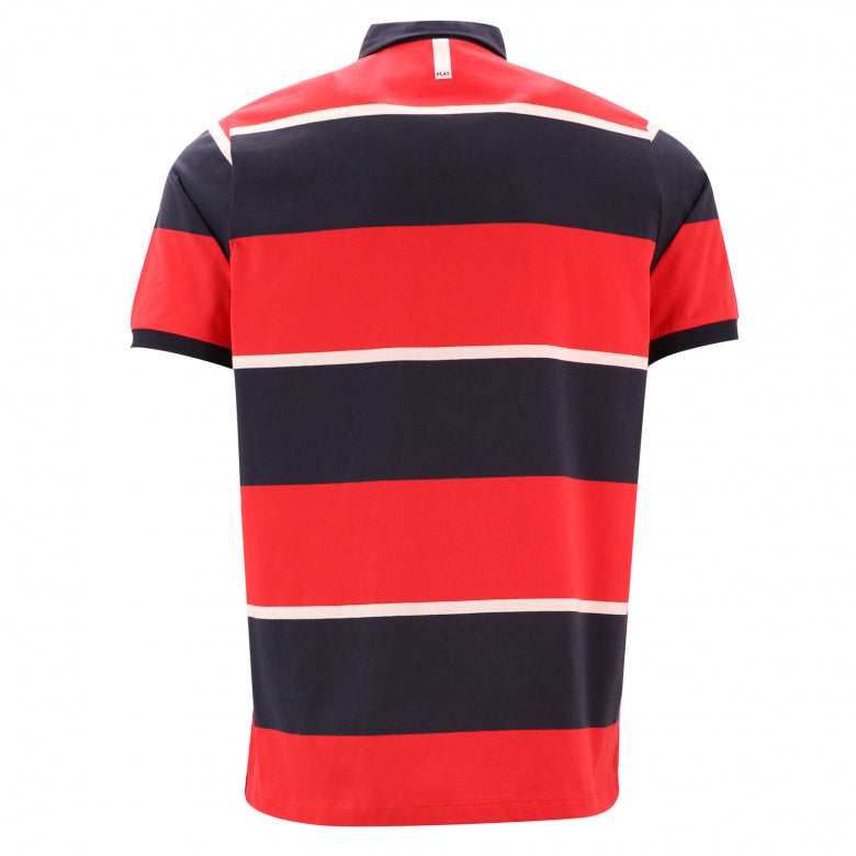 "PLAY" Multi Stripe Polo S/S: Dk Navy