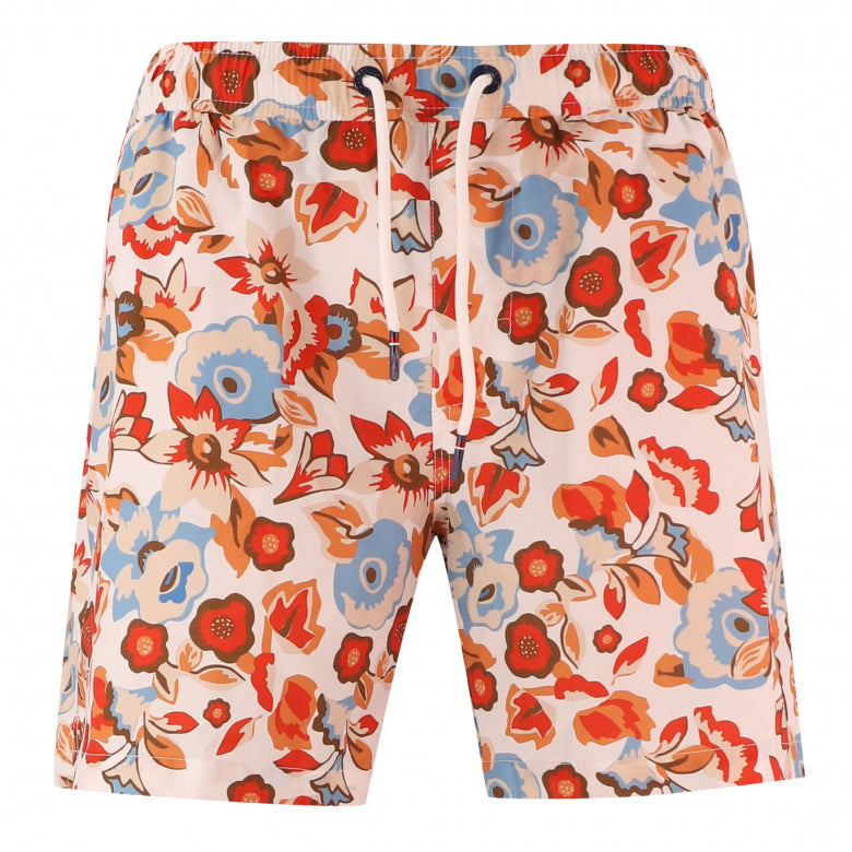Floral Print Swim Short: Wood