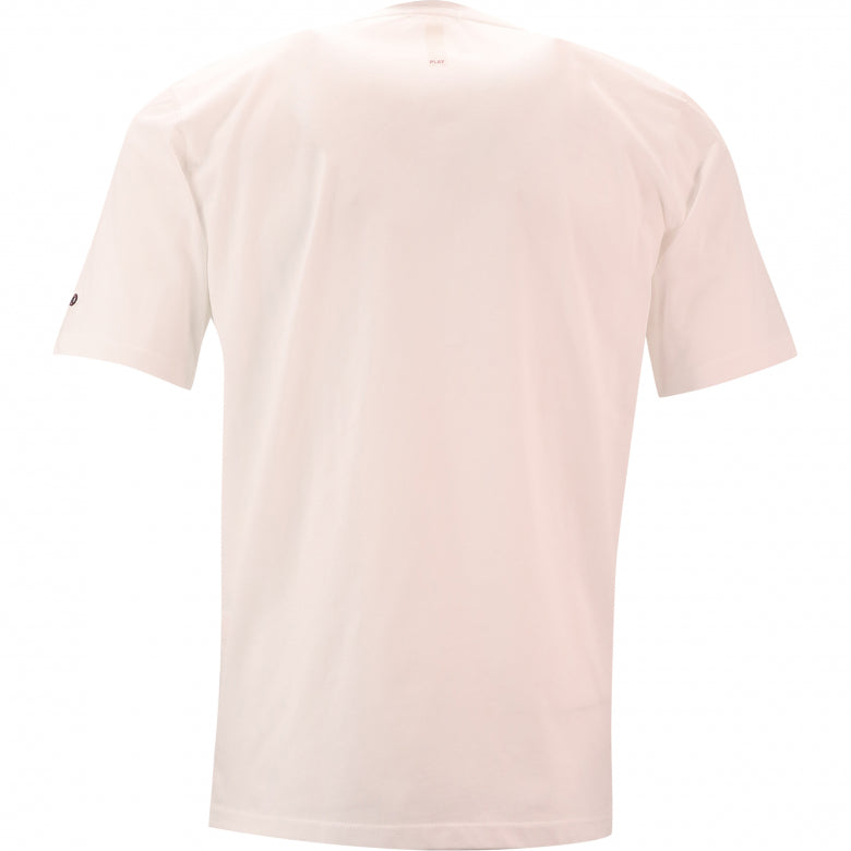 "PLAY" Badminton Graphic Tee S/S: White