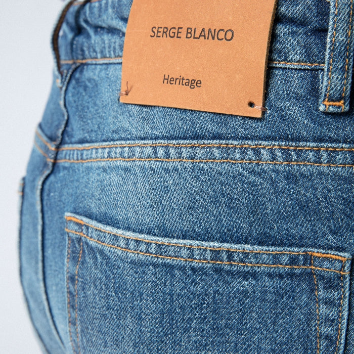 Tapered Cut 330 5-Pocket Jean: Medium Wash